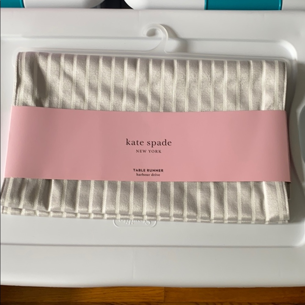 Kate spade gray striped table runner